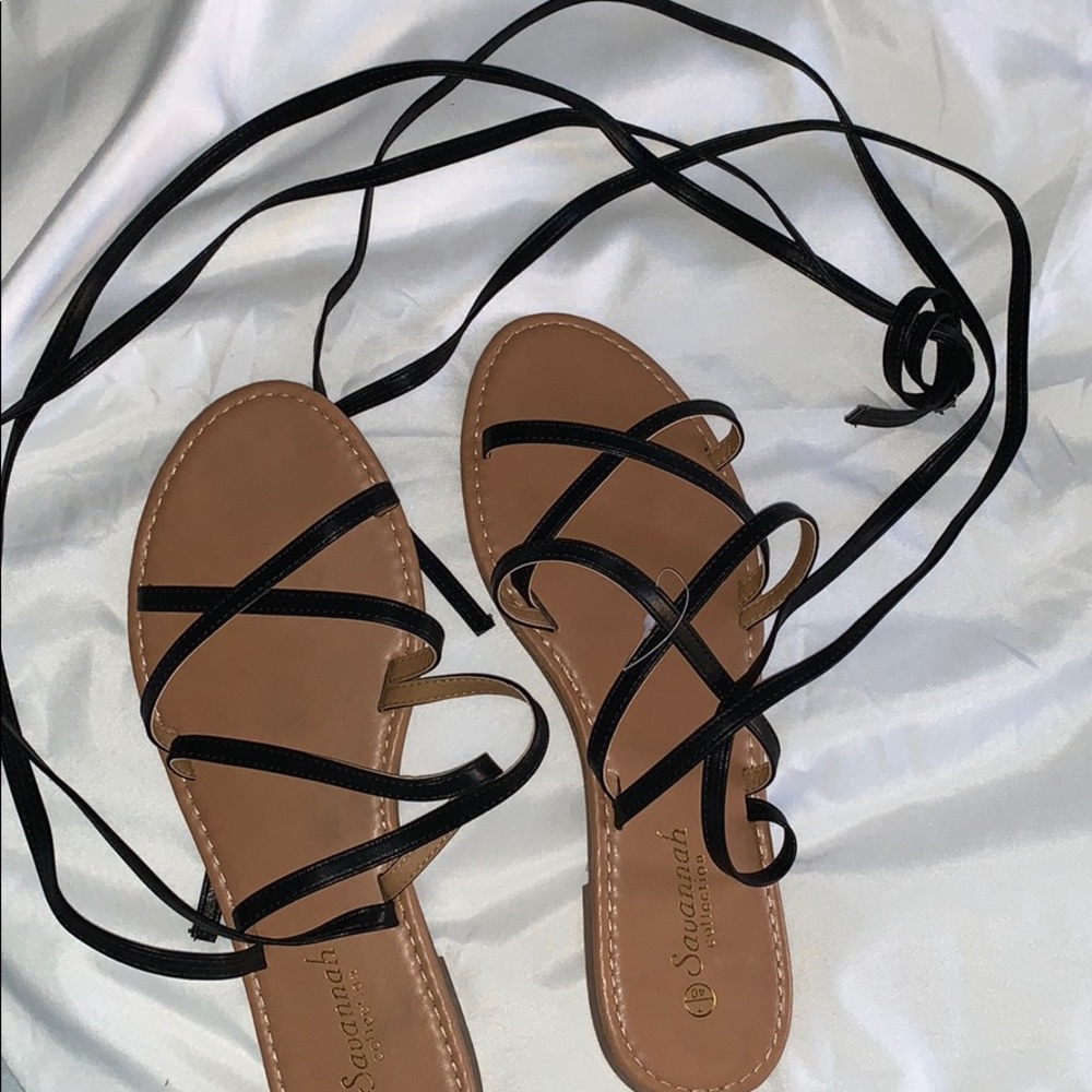 Black Boohoo strappy sandals